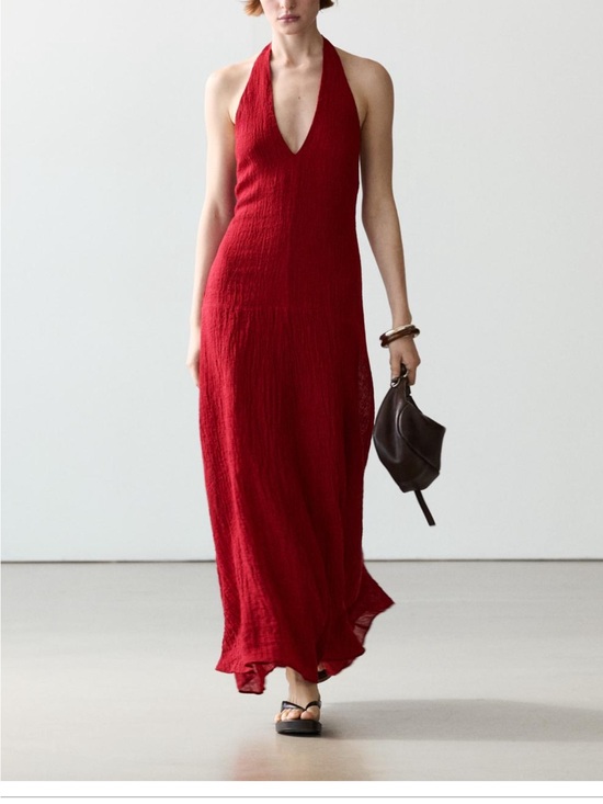 Massimo Dutti Dresses & Skirts - Massimo Dutti Red Halter Maxi Dress